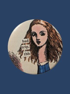 10/$25 Classic Alice in Wonderland Handmade Upcycled Pinback Button